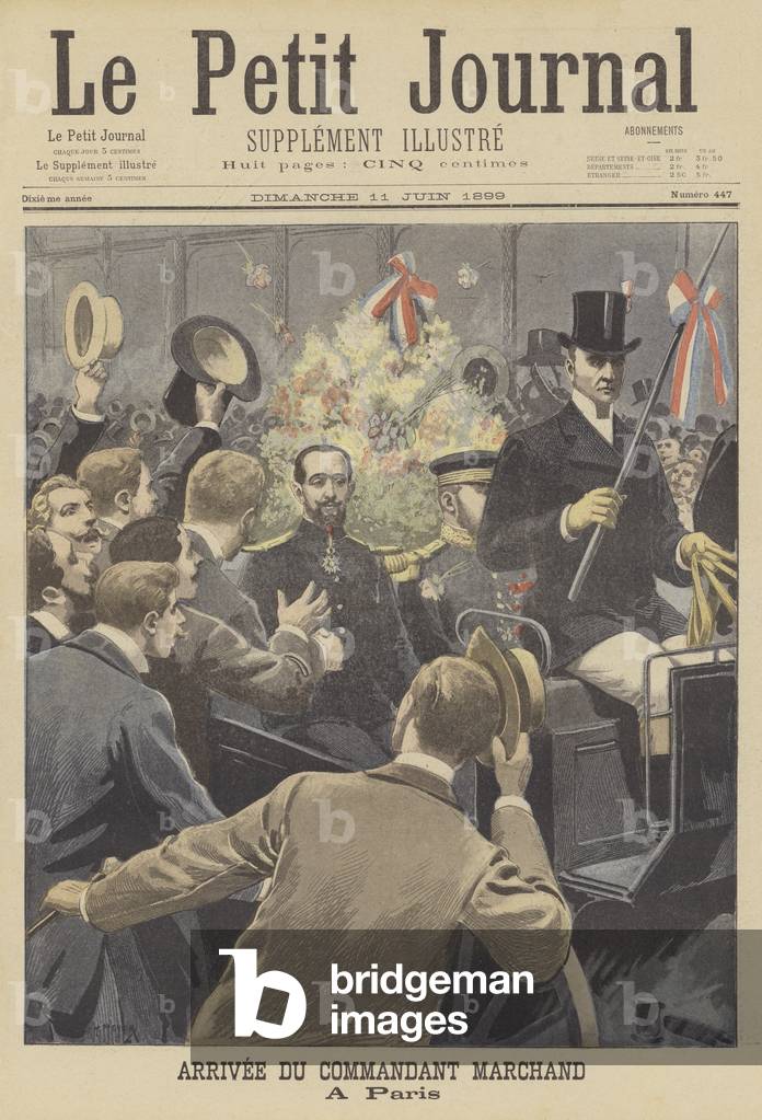 Arrival of Major Marchand in Paris (colour litho)
