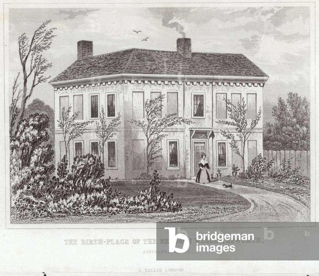The birthplace of the Reverend John Wesley (engraving)