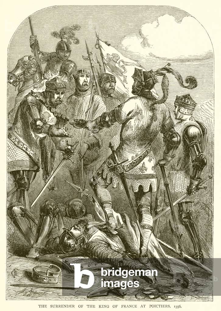 The Surrender of the King of France at Poictiers, 1356 (engraving)