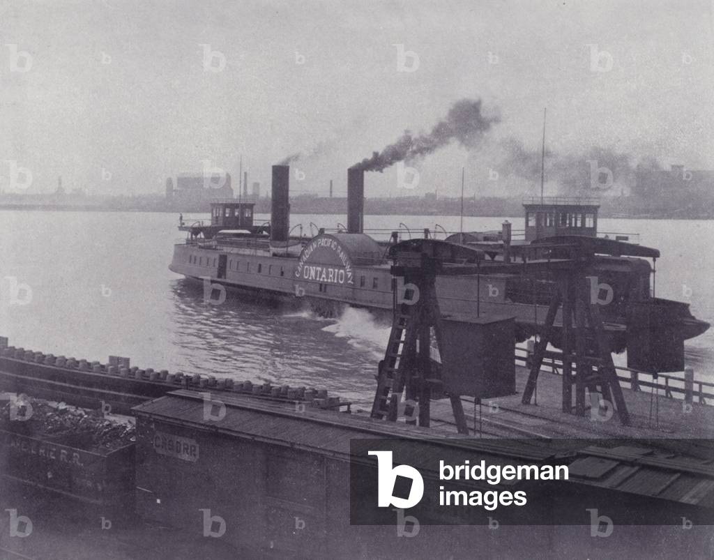 Canada: Transfer Steamer between Windsor and Detroit (b/w photo)