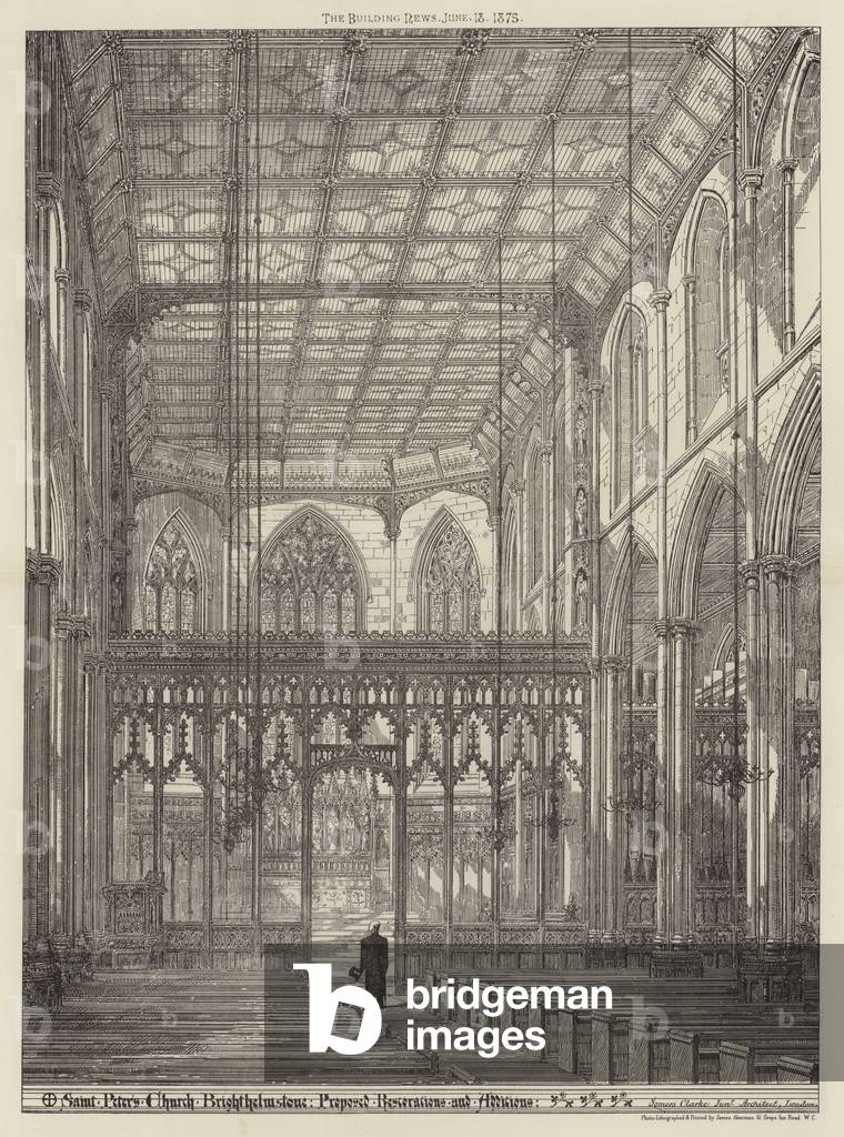 Saint Peter's Church, Brighthelmstone, proposed restorations and additions (engraving)
