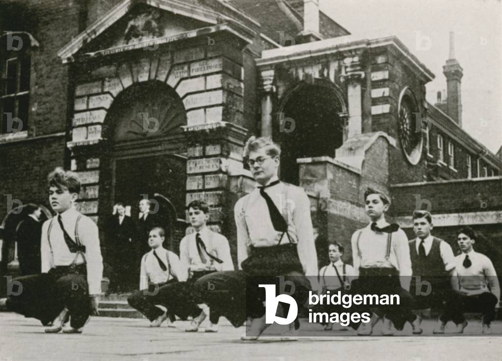 Physical jerks, Westminster (b/w photo)