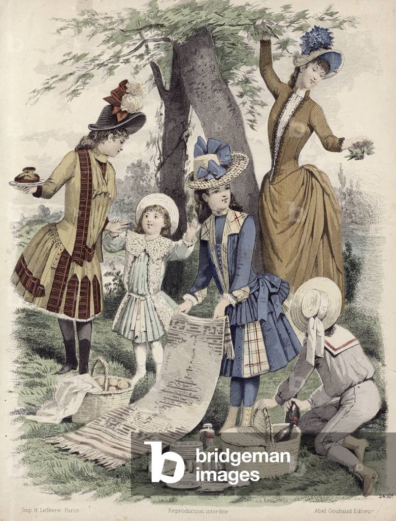 Picnic (coloured engraving)