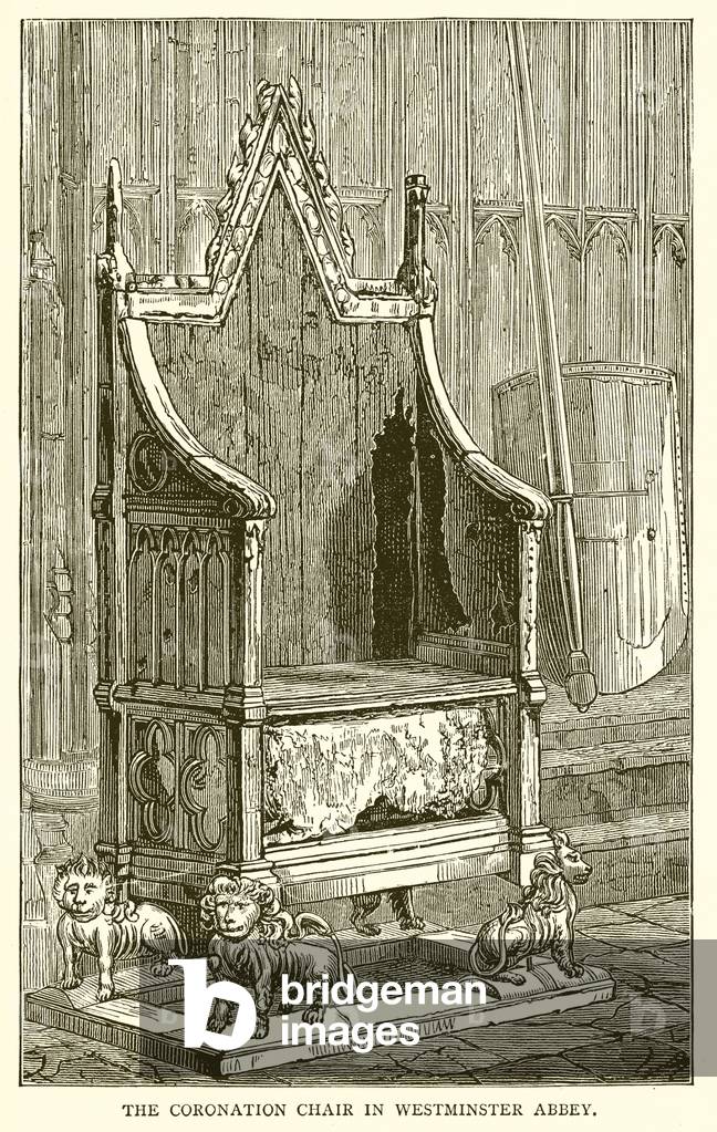 The Coronation Chair in Westminster Abbey (engraving)