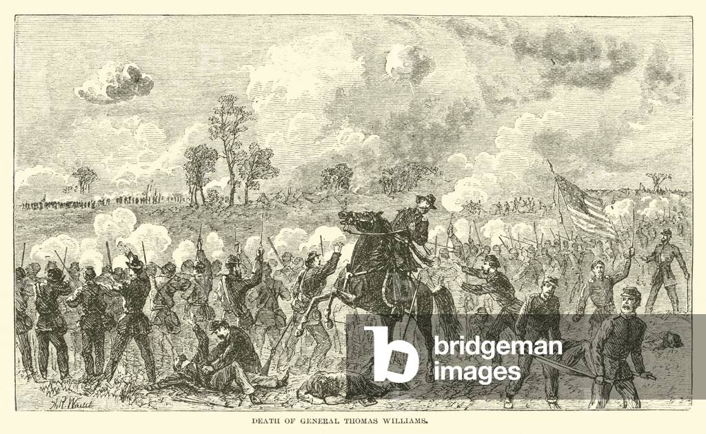 Death of General Thomas Williams, August 1862 (engraving)