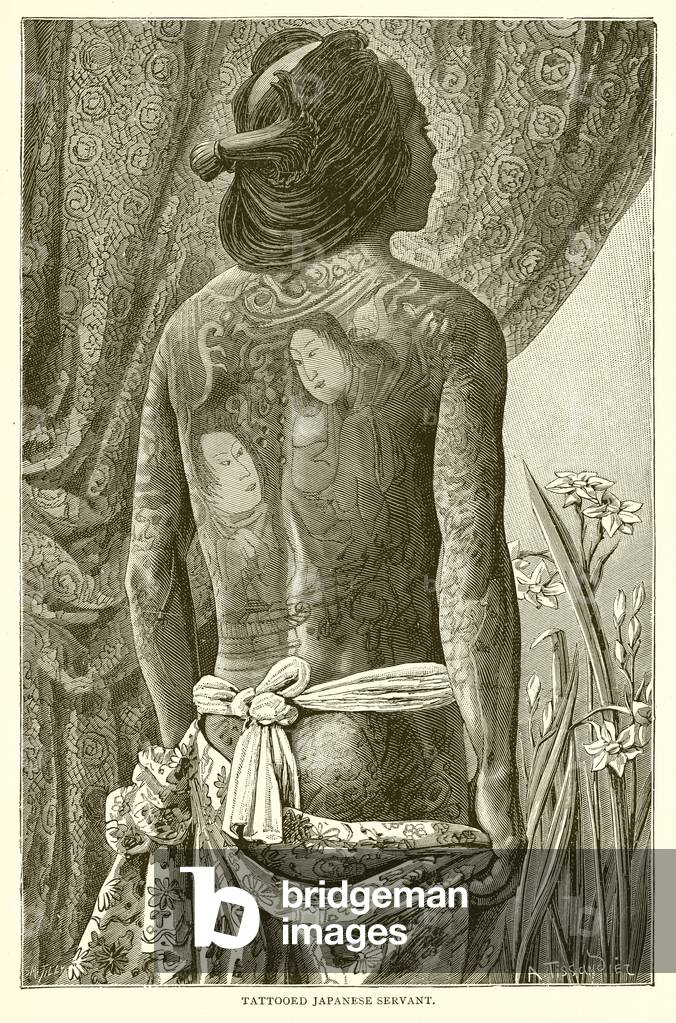 Tattooed Japanese Servant (engraving)