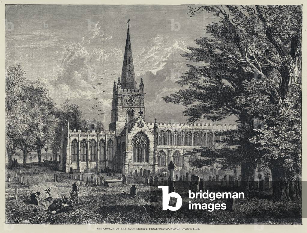 The Church of the Holy Trinity, Stratford-upon-Avon, North Side (engraving)