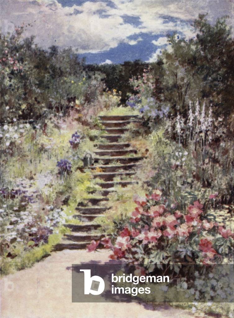 Scottish Gardens: Manse of Fyvie (colour litho)