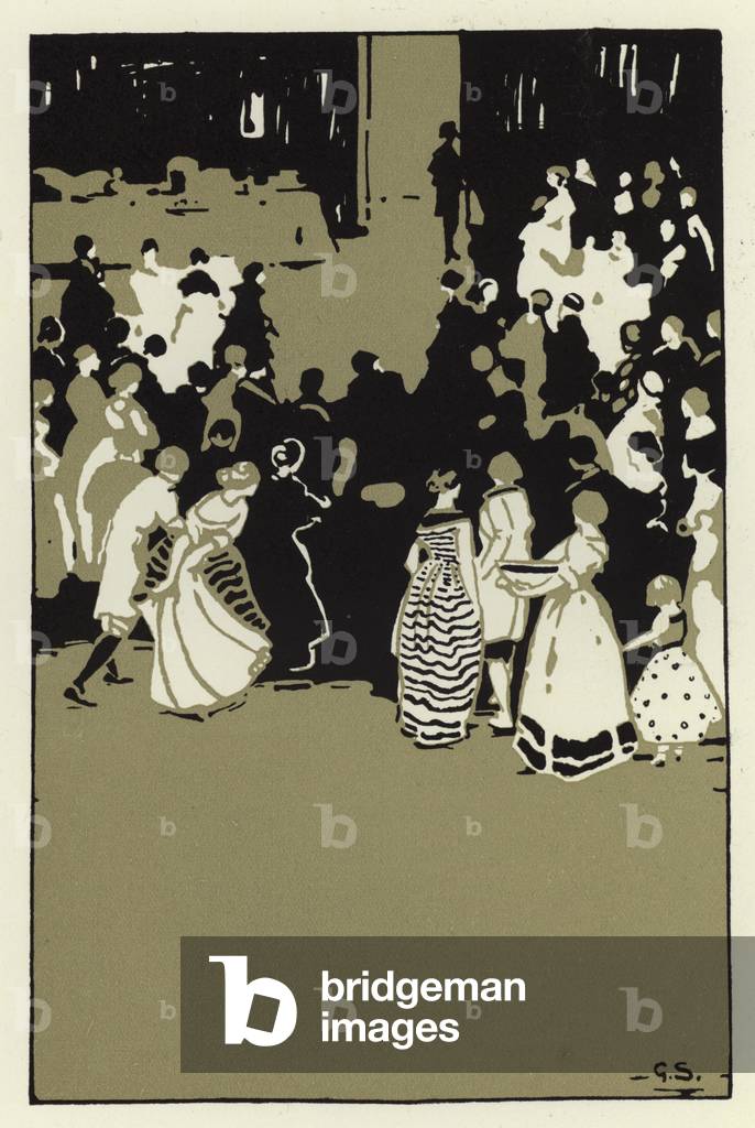 The night was always one of great merriment and feasting (colour litho)