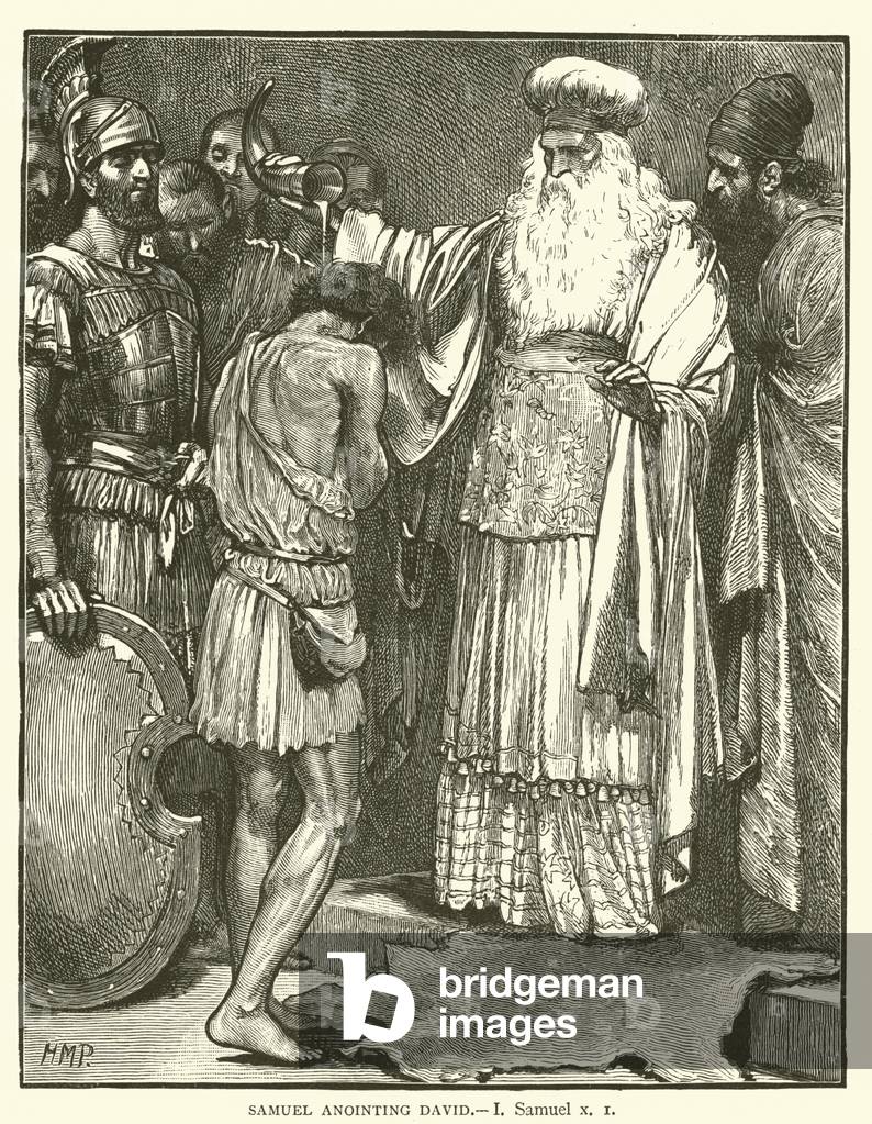 Samuel Anointing David, I, Samuel, x, 1 (engraving)