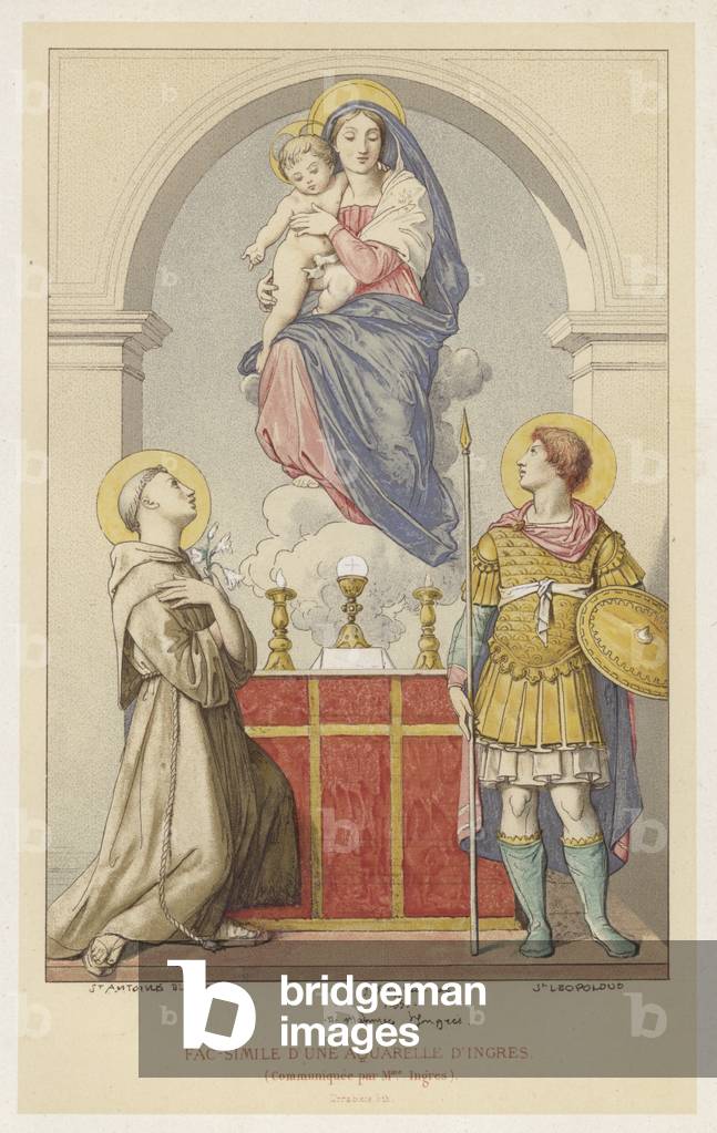 Fac-simile D'Une Aquarelle D'Ingres, Communiquee par Mme Ingres (chromolitho)