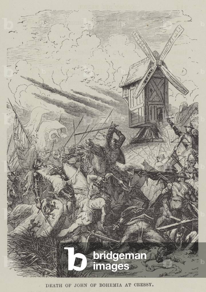 Death of John of Bohemia at Cressy (engraving)