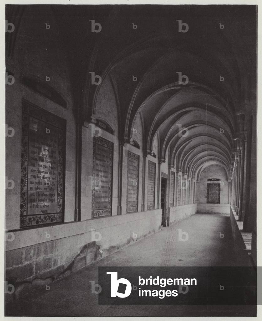 Mount of Olives, Carmel of the Pater, the 32 tables of the Pater (b/w photo)