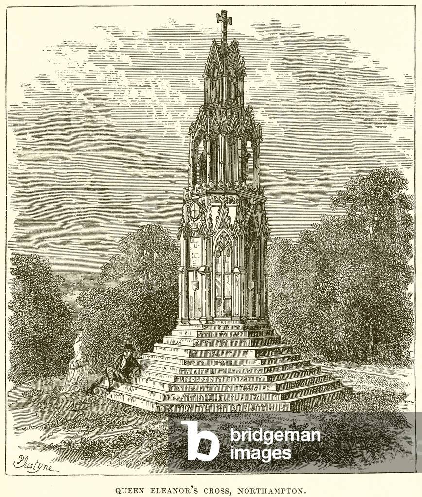 Queen Eleanor's Cross, Northampton (engraving)