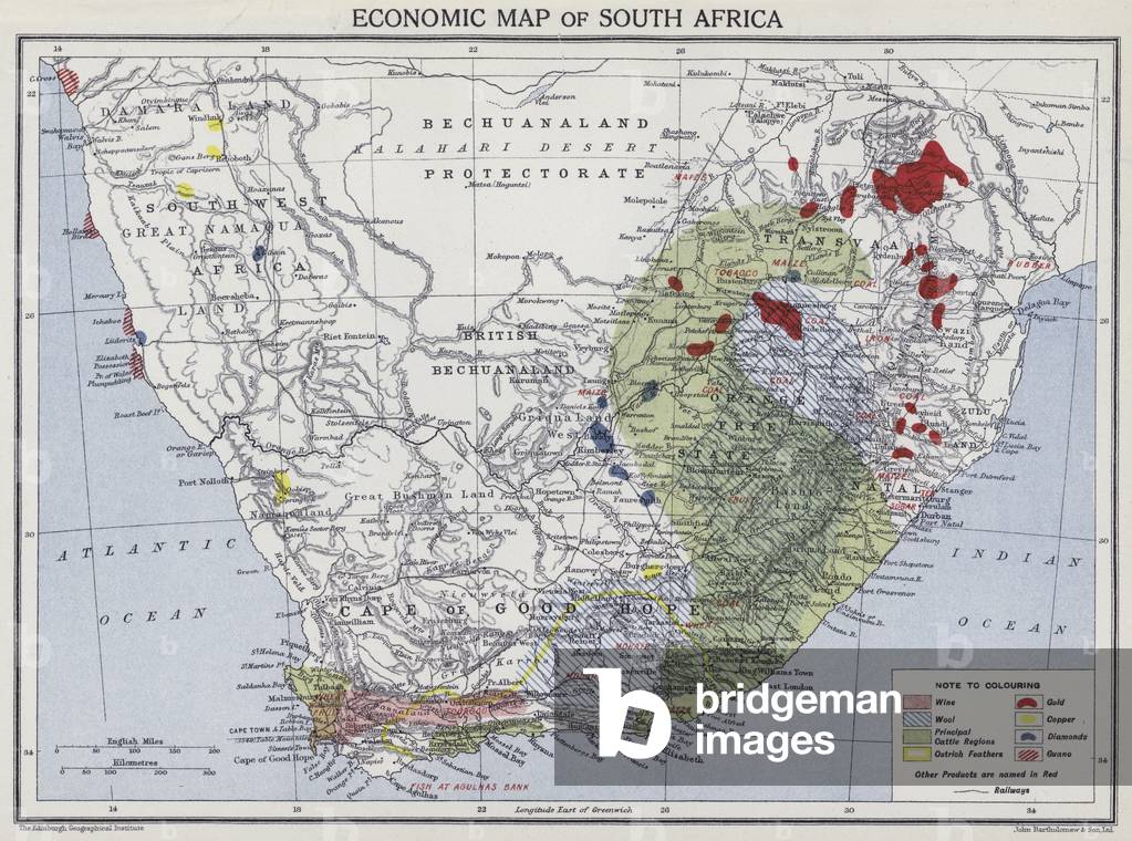 Economic map of South Africa (colour litho)