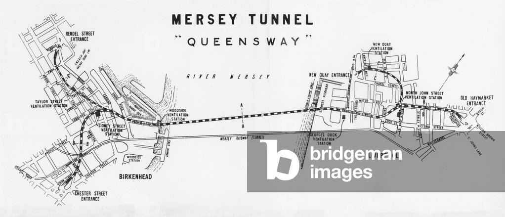 Mersey Tunnel, Queensway (litho)