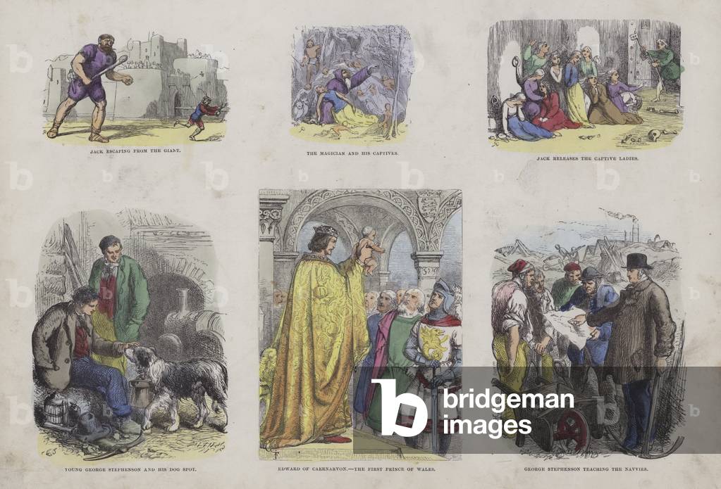 Page from the Attractive Picture Book (coloured engraving)