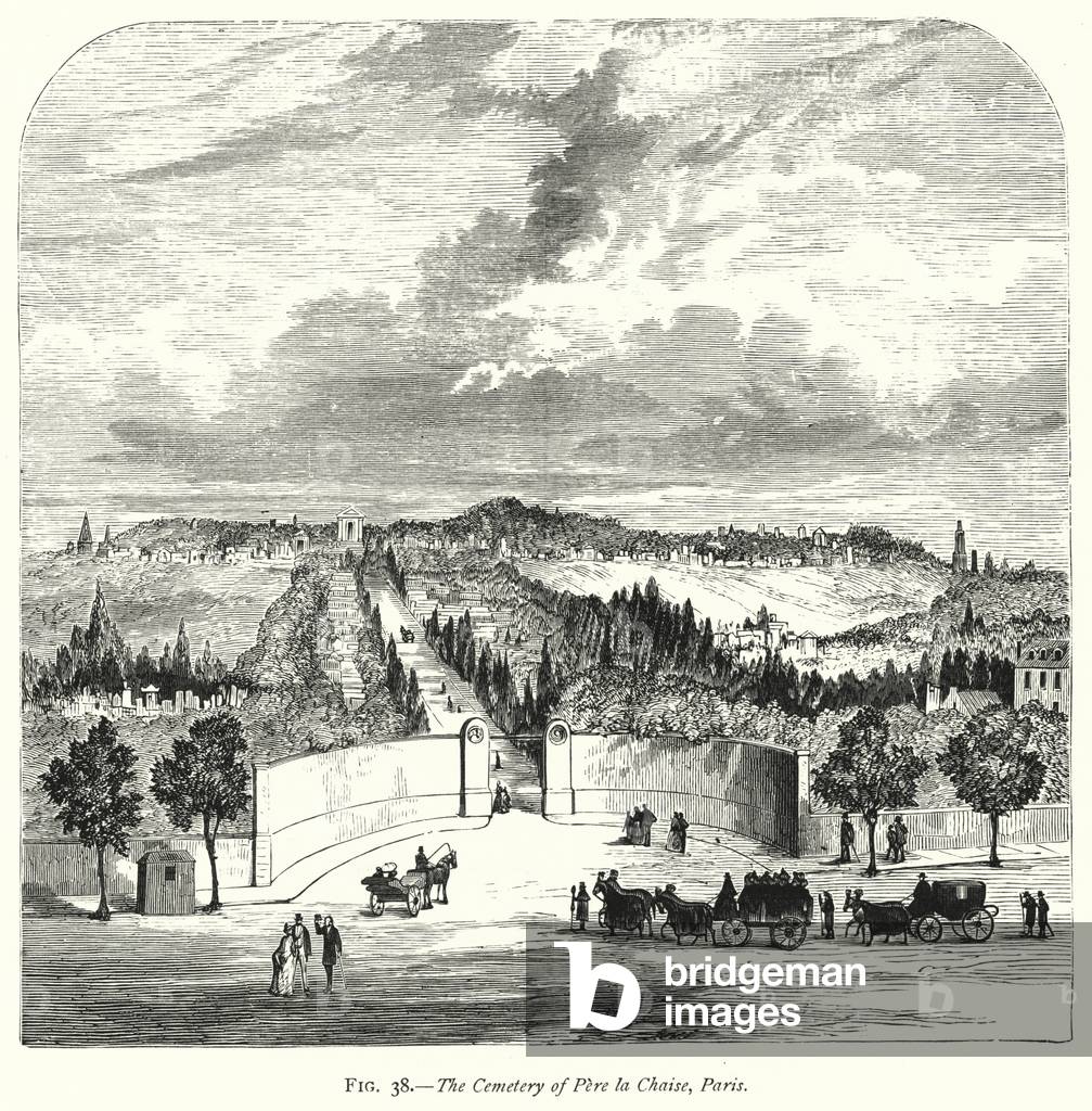 The Cemetery of Pere la Chaise, Paris (engraving)