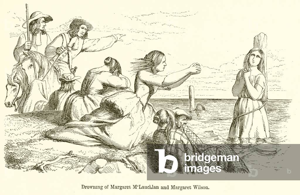 Drowning of Margaret M'Lauchlan and Margaret Wilson (engraving)