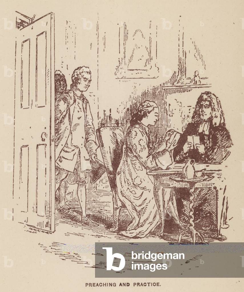 Illustration for The Virginians by Thackeray (litho)