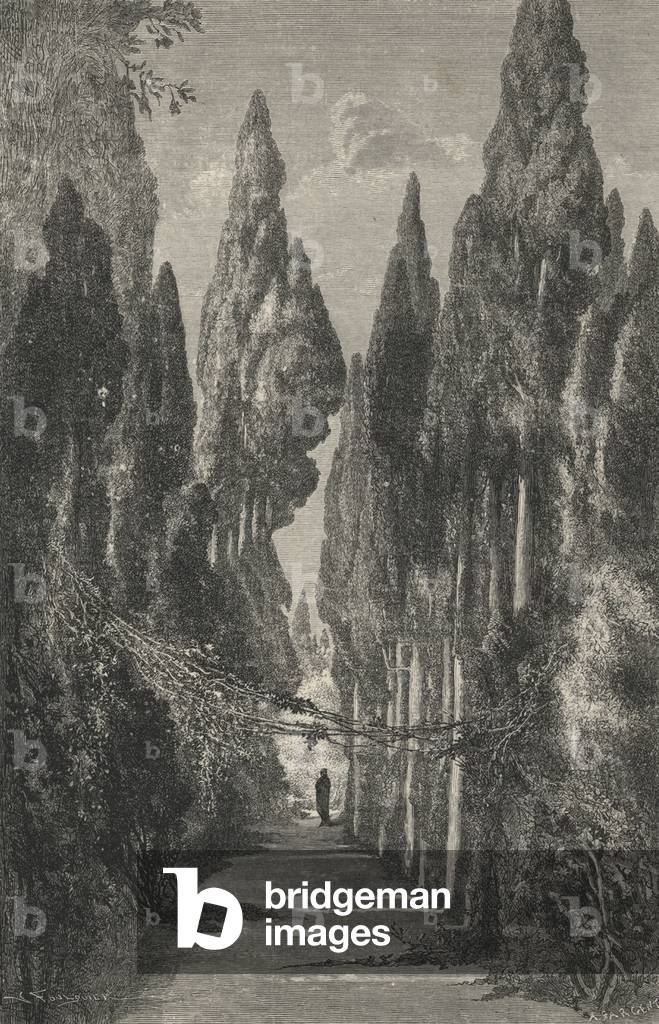 Allee Du Generalife (engraving)
