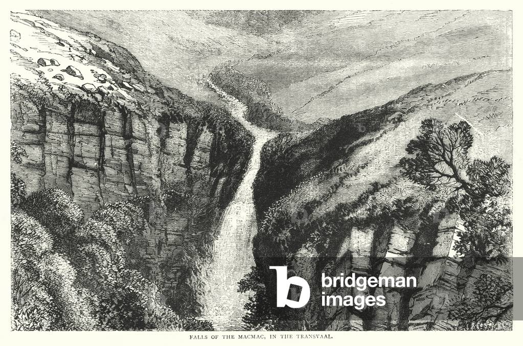 Falls of the Macmac, in the Transvaal (engraving)