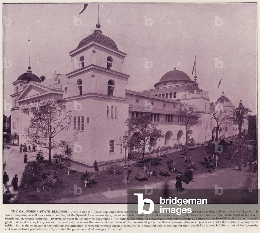 Chicago World's Fair, 1893: The California State Building (b/w photo)