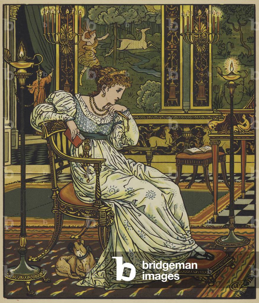 Desiree in her Palace (colour litho)