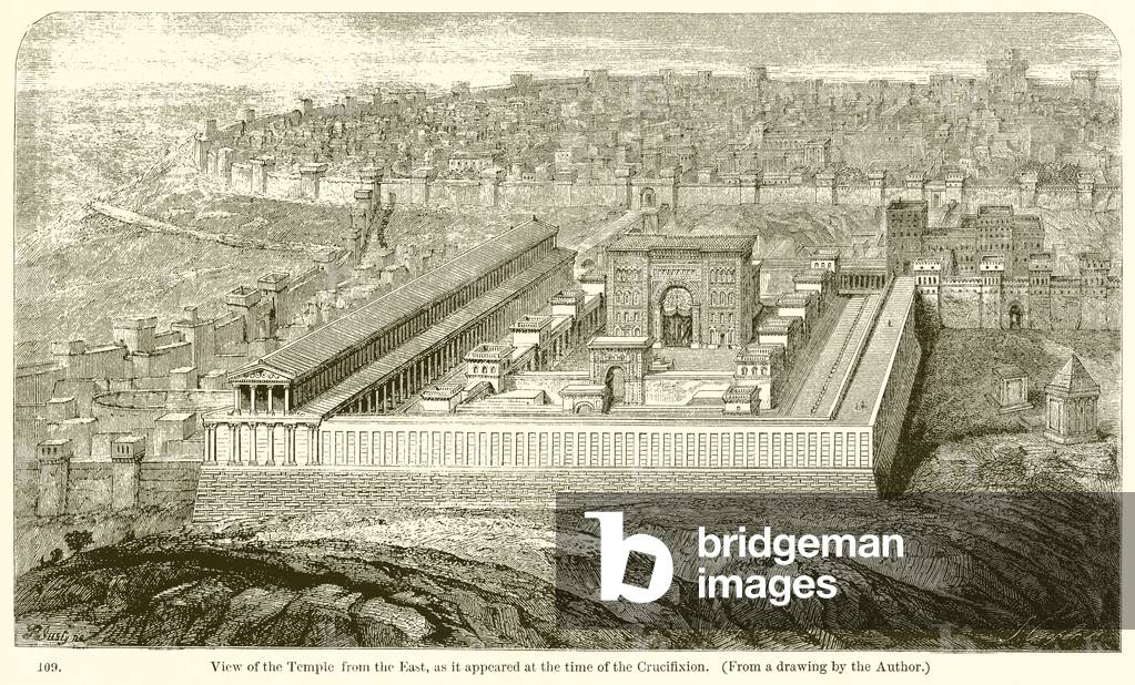 View of the Temple from the East, as it appeared at the Time of the Crucifixion (engraving)