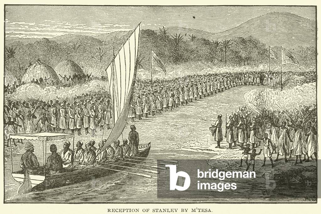 Reception of Stanley by M'Tesa (engraving)