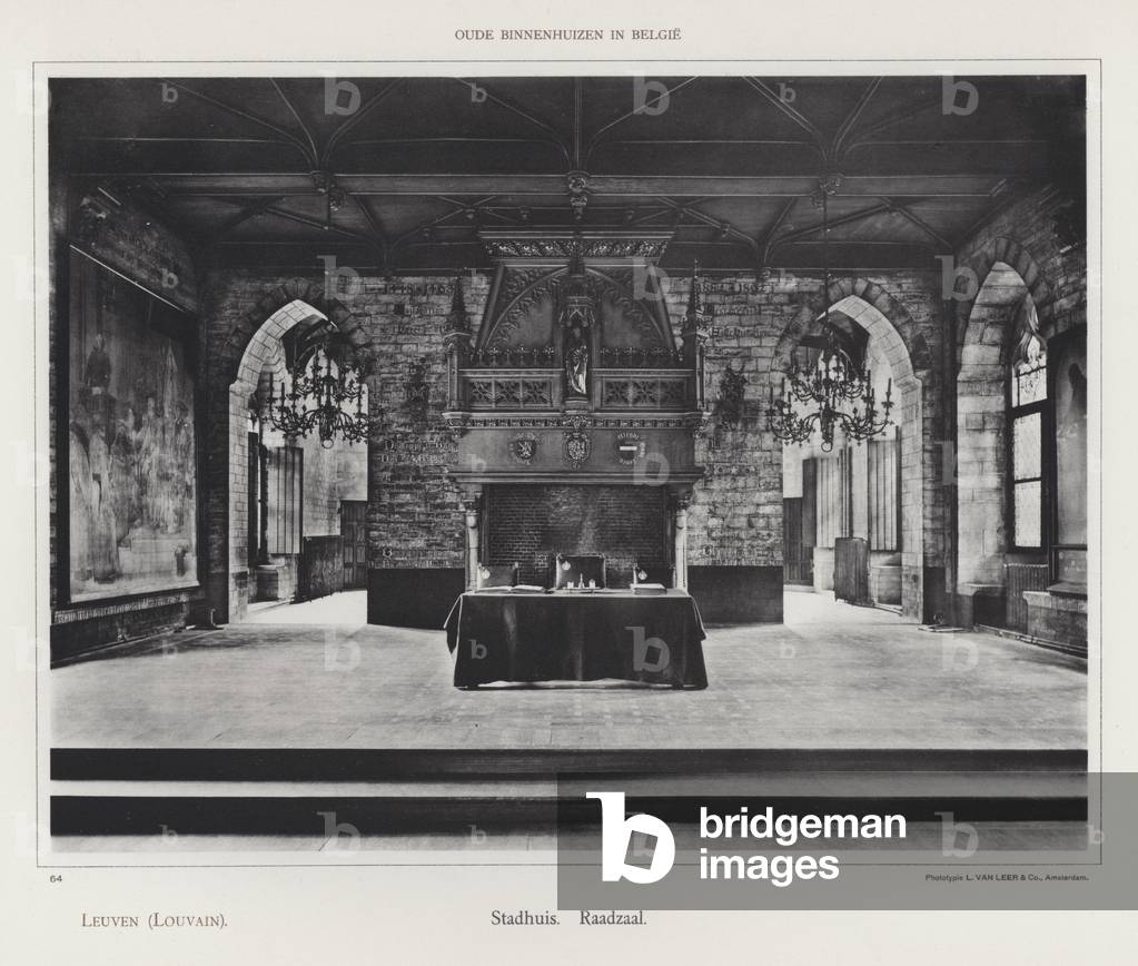 Leuven (Louvain), Stadhuis, Raadzaal (b/w photo)