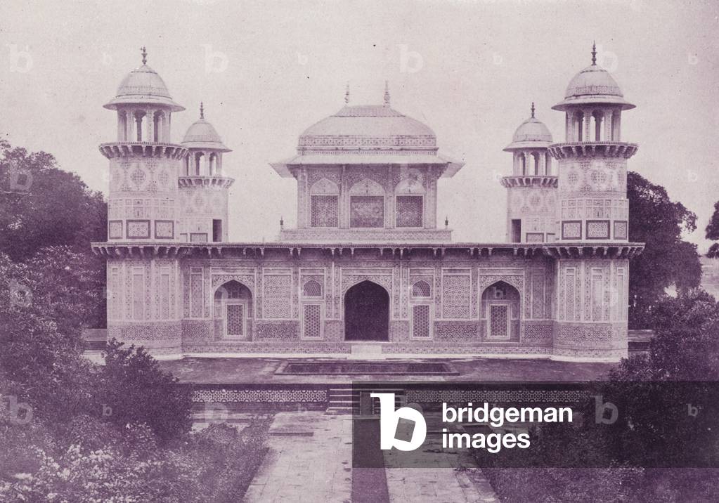 Tomb of Itmad-ud-Dowlah, Agra (b/w photo)