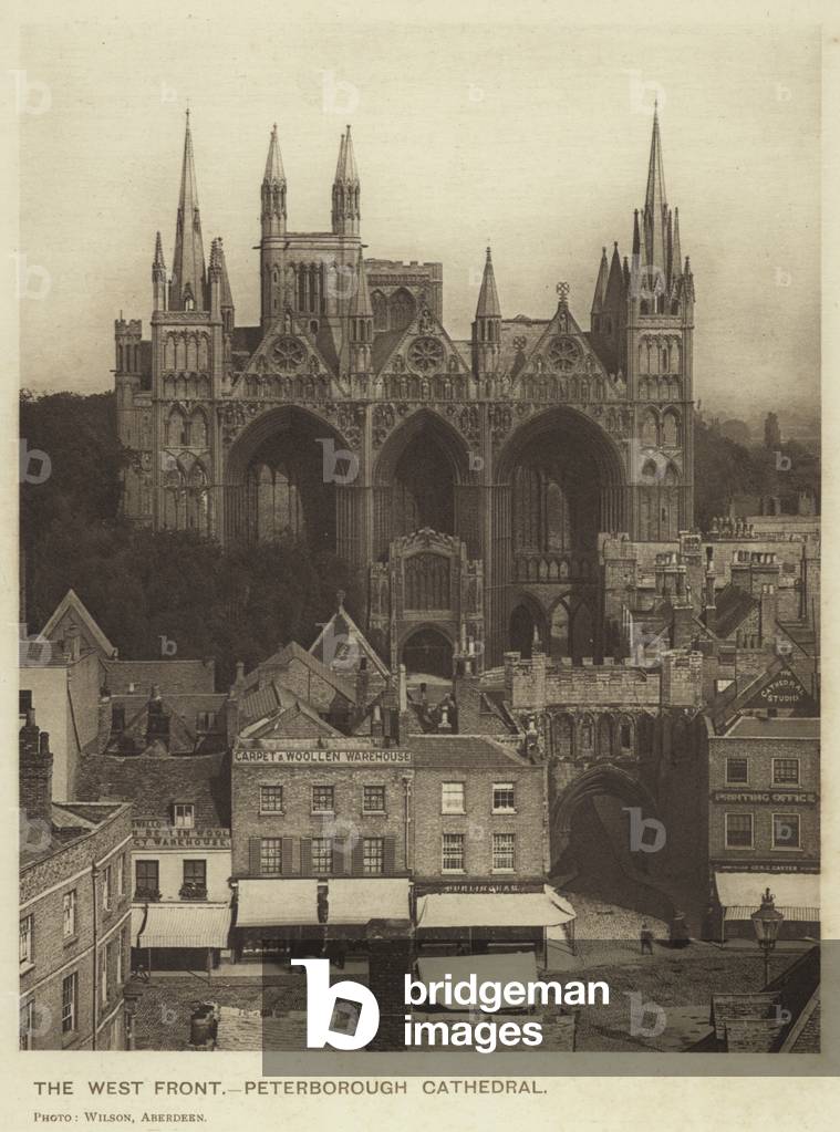 The West Front, Peterborough Cathedral (b/w photo)