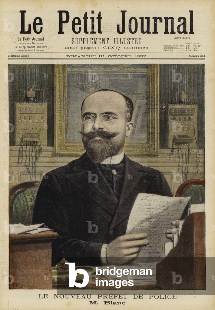 Marie-Charles Blanc, the new Prefect of Police of Paris, 1897 (colour litho)