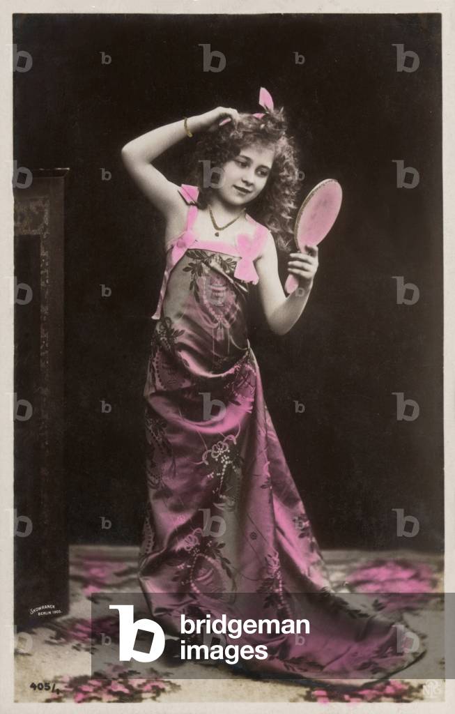 Little girl dressed up (colour photo)