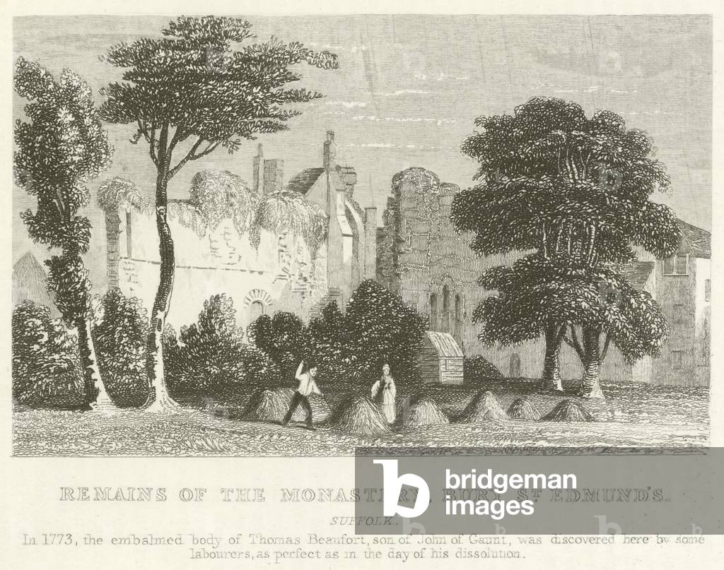 Remains of the Monastery, Bury St Edmund's, Suffolk (engraving)