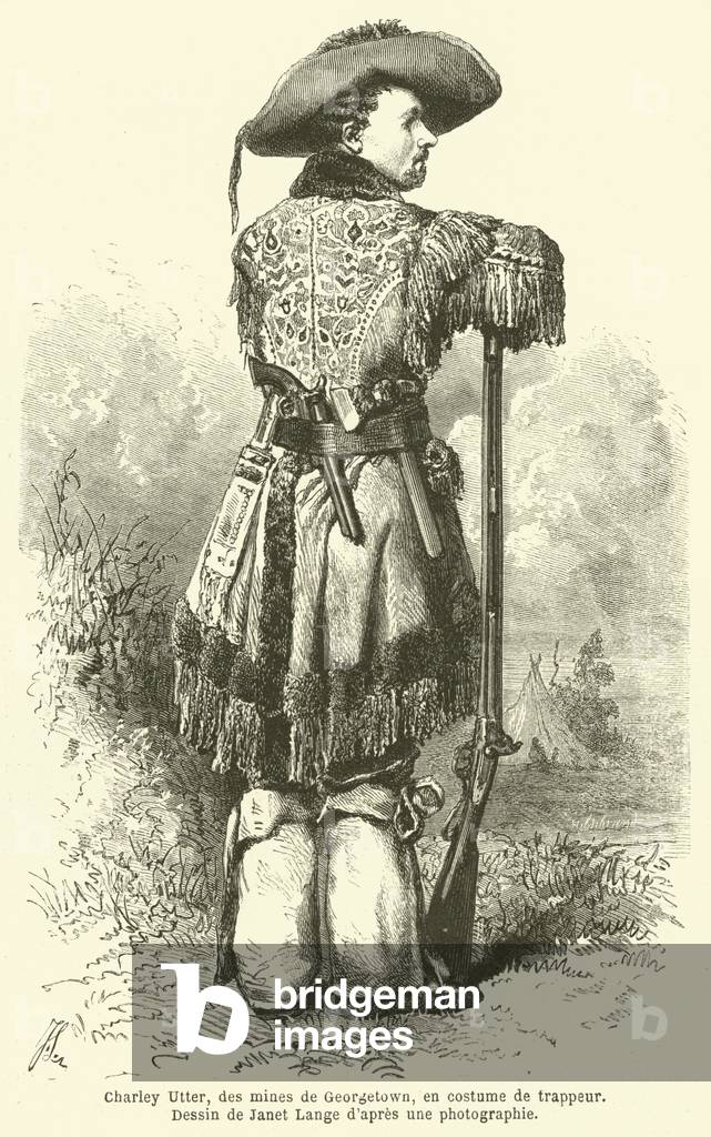 Charley Utter, des mines de Georgetown, en costume de trappeur (engraving)