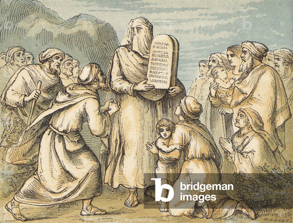 Moses Veiled (coloured engraving)