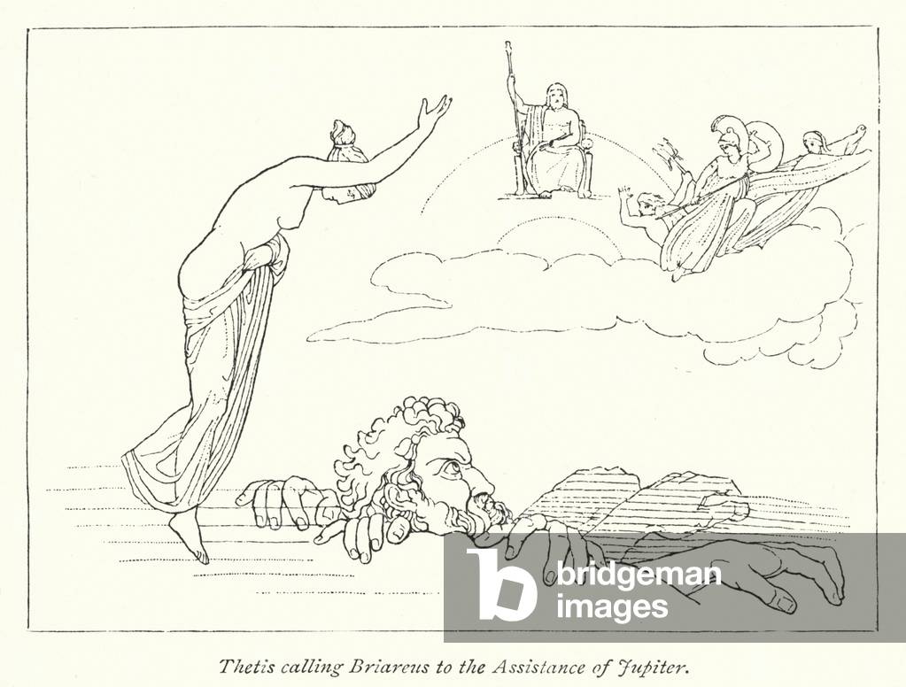Thetis calling Briareus to the Assistance of Jupiter (litho)