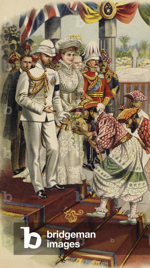 The Duke of York and Cornwall at the Durbar in Kandy, Ceylon, 1901 (chromolitho)