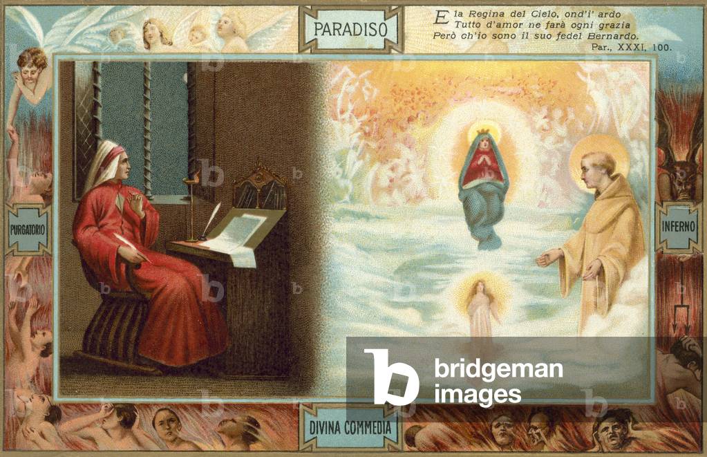 Illustration for Dante's The Divine Comedy (colour litho)