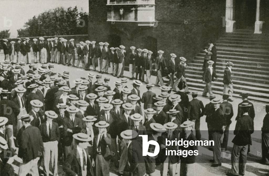 Harrow, Morning Bill on Speech Day (b/w photo)