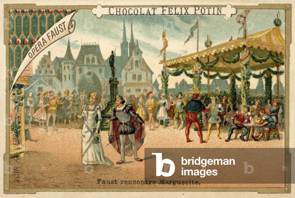 Scene from Faust, an opera by Charles Gounod (chromolitho)