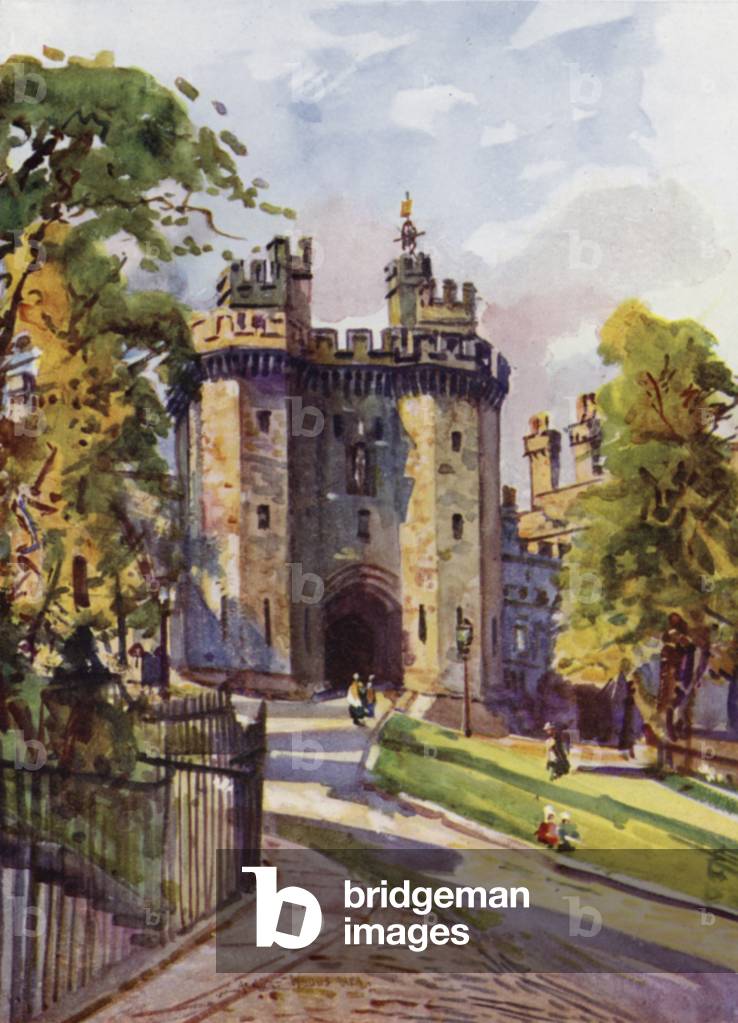 Lancaster Castle, the Gateway (colour litho)