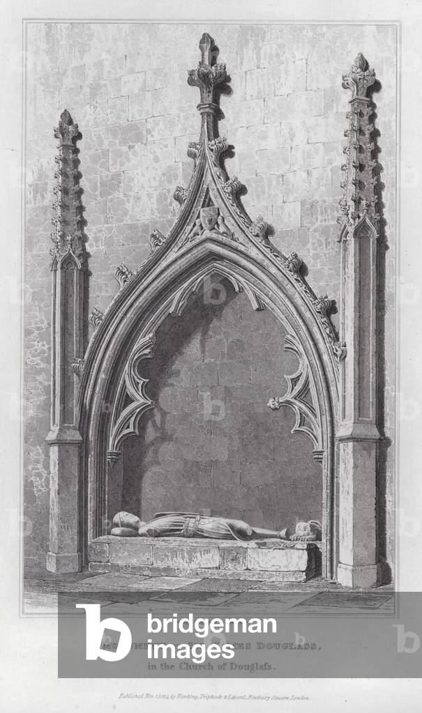 Monument of Sir James Douglass, in the Church of Douglass (engraving)