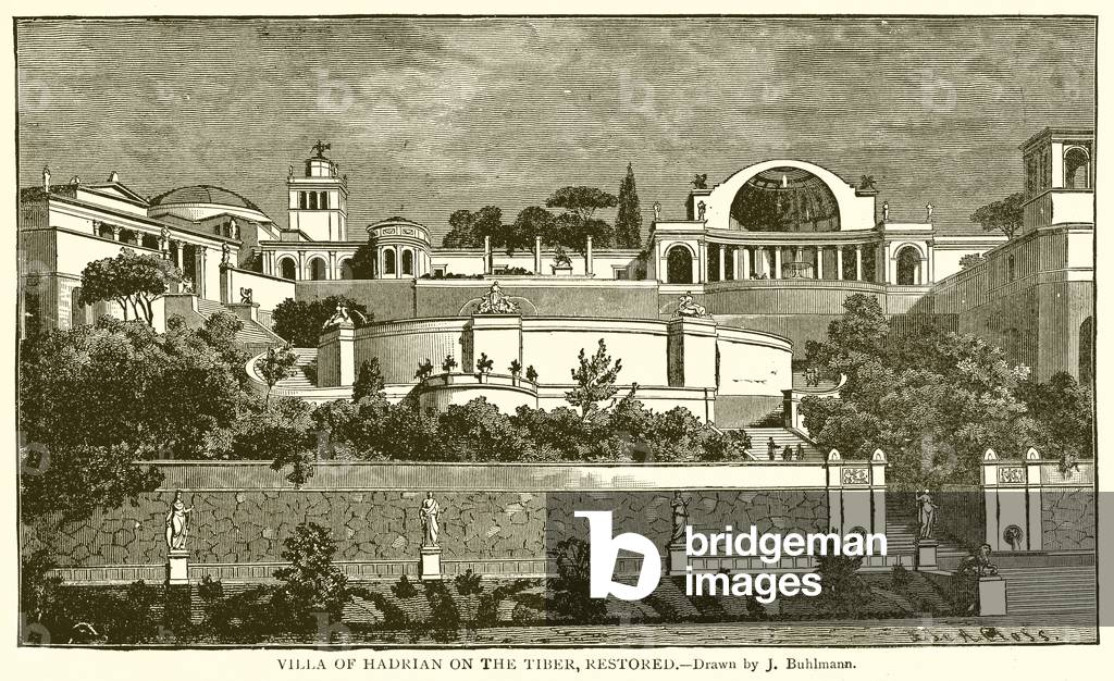Villa of Hadrian on the Tiber, Restored (engraving)