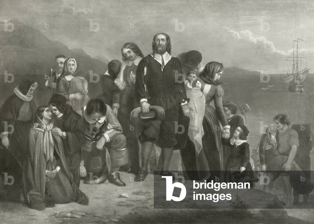 The Landing of the Pilgrim Fathers in America, 1620 (engraving)