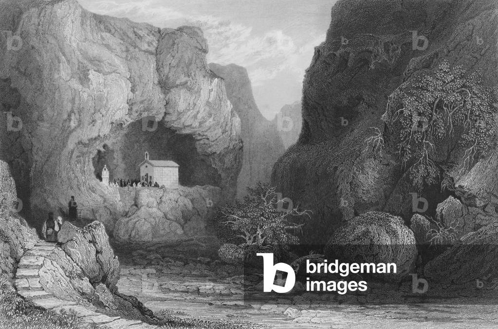 Saint Paul's Chapel, Valley of Mousta, Malta (engraving)