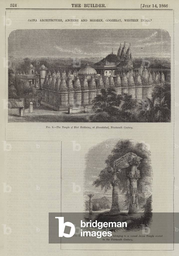 Jaina Architecture, Ancient and Modern, Goozerat, Western India (engraving)