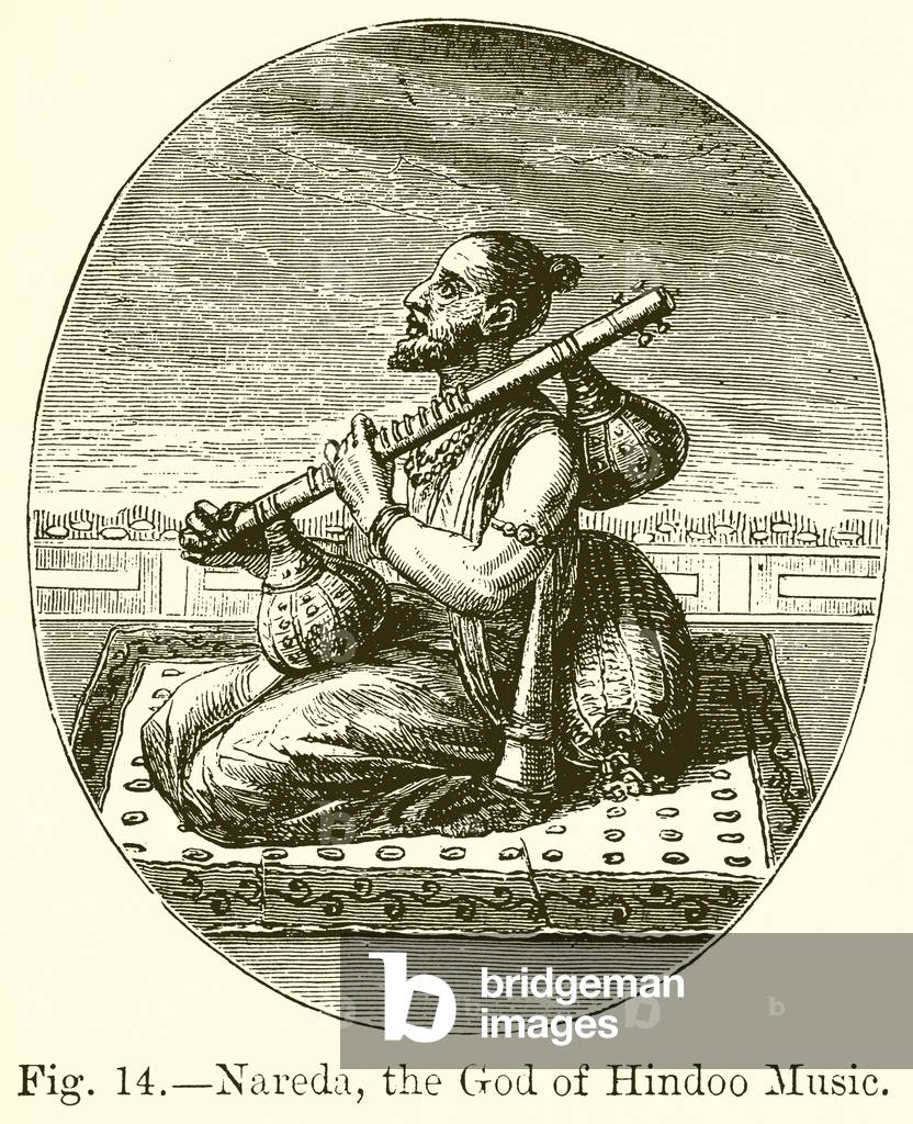 Nareda, the God of Hindoo Music (engraving)